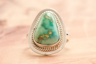 Genuine Battle Mountain Turquoise Sterling Silver Native American Ring